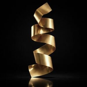 luxury 3d geometric handcrafted natural brass wall sculpture