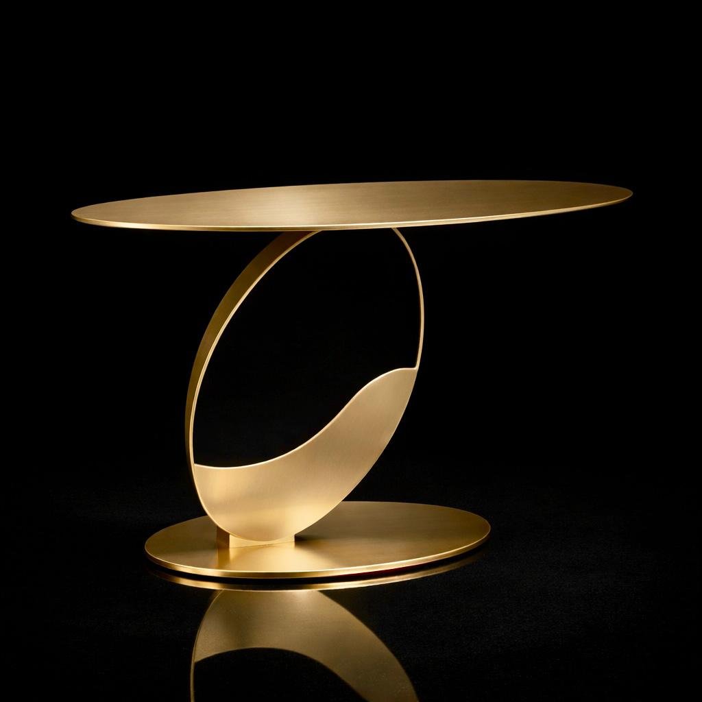 handmade brass console table slim design custom finish