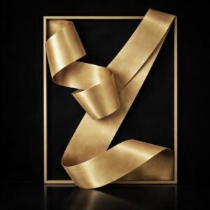 geometric statement brass wall art