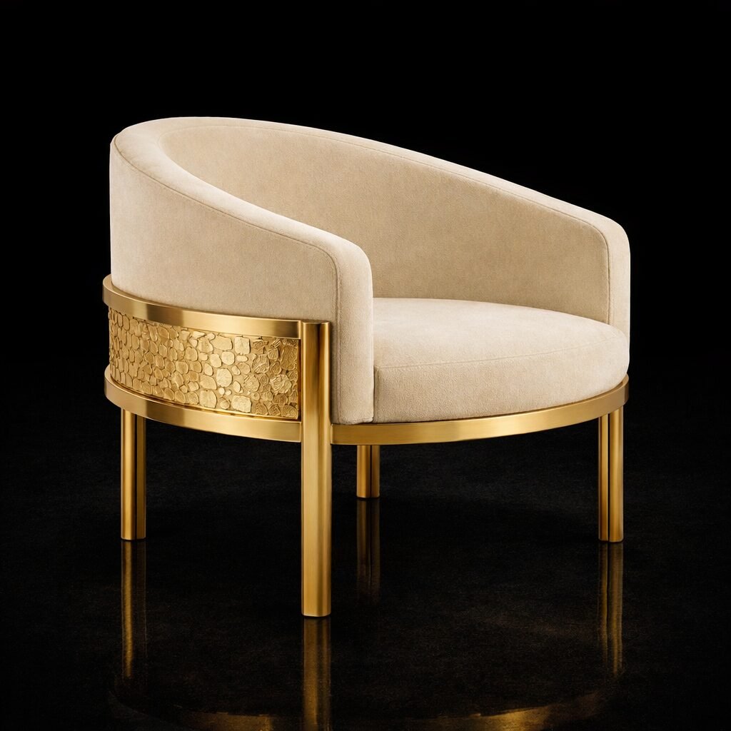 handmade brass chair with custom design and finish