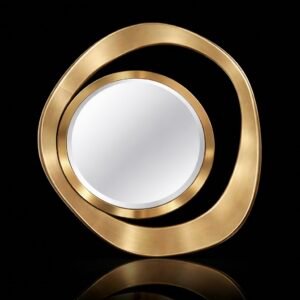 luxury handcrafted brass mirror – organic oval wall mirror in solid natural brass