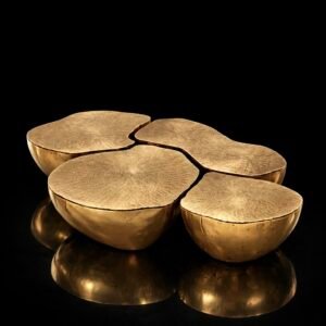 4 piece modular brass coffee table