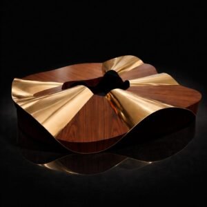 modern sculptural brass coffee table (copy)