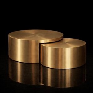 nesting brass coffee table set