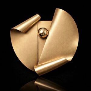 luxury handcrafted brass wall art – 3d geometric sculpture in natural brass or black patina finish