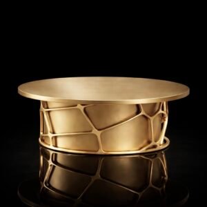 contemporary sculpted brass coffee table
