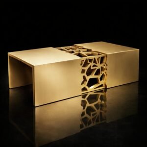 sculptural brass coffee table – hand engraved top with two level design (copy) (copy) (copy) (copy) (copy)