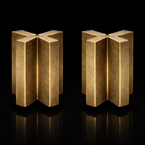 sculptural brass x table legs